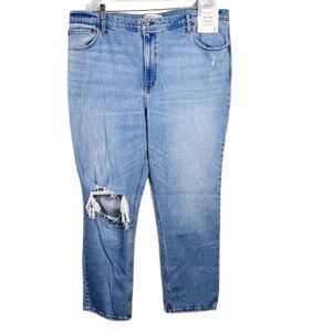 ABERCROMBIE & FITCH The 90’s Straight Ultra High Rise Distressed Jeans Size 20